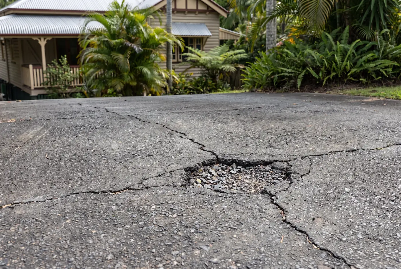 Repairing Cracks and Potholes in Bitumen Driveways