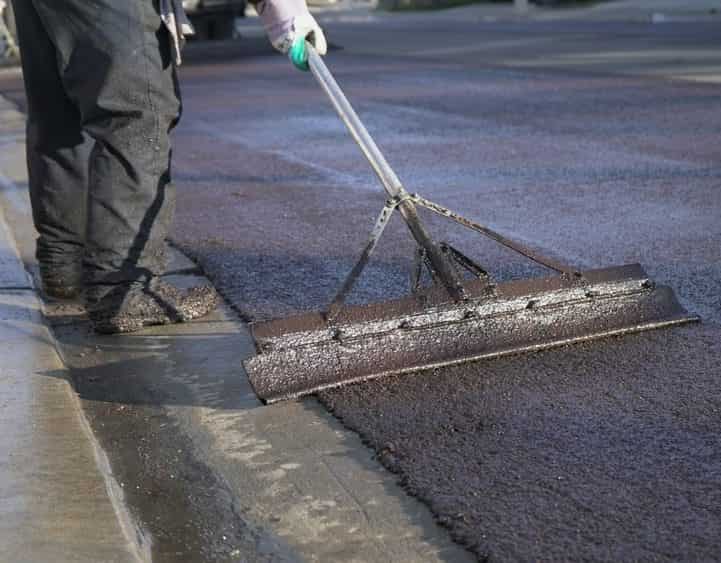 person making driveway